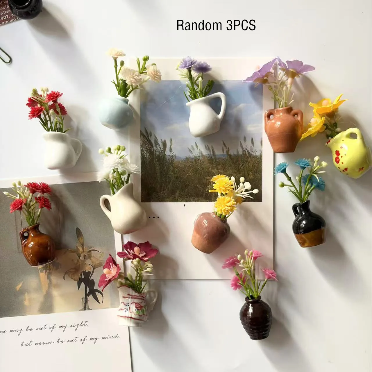 

Мини-керамическая ваза, наклейка на холодильник, креативный 3D стерео магнит для украшения дома