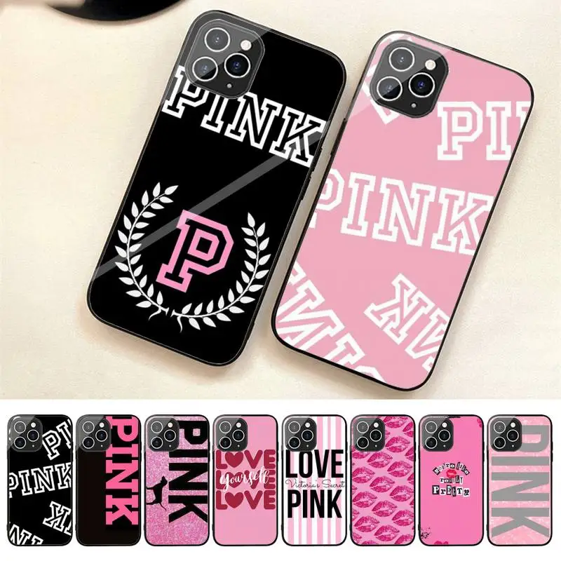 

Love Pink Girly Pretty Phone Case For Iphone 7 8 Plus X Xr Xs 11 12 13 Se2020 Mini 14 Pro Max Tempered Glass Fundas