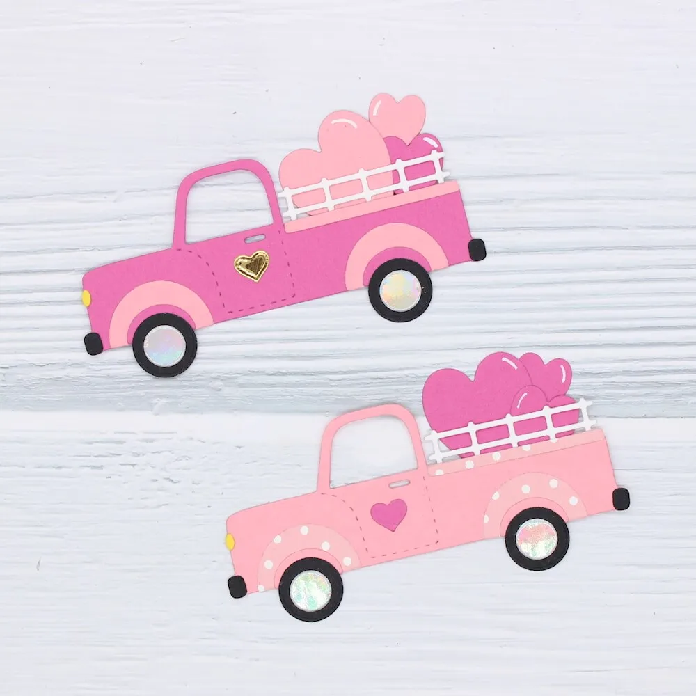 

KLJUYP День Святого Валентина грузовик металлические штампы для резки Скрапбукинг Бумажные крафтовые украшения штампы для скрапбукинга