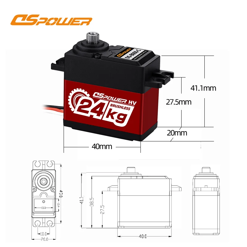 

24KG High Torque Metal Gear digital Servo for 1/8 1/10 Scale RC Cars brushless servos