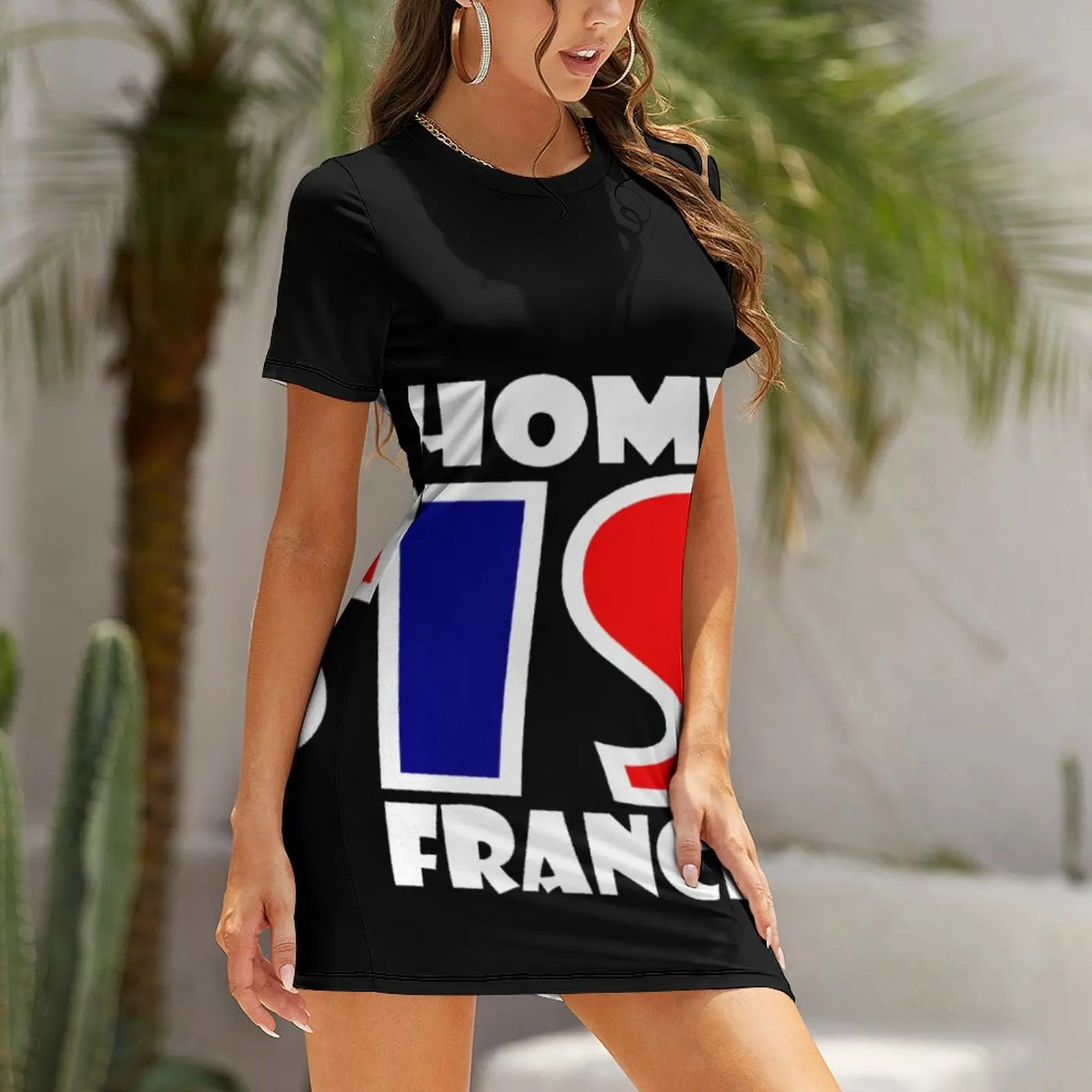 Экзотическое французское платье с французским флагом 10 коротким рукавом