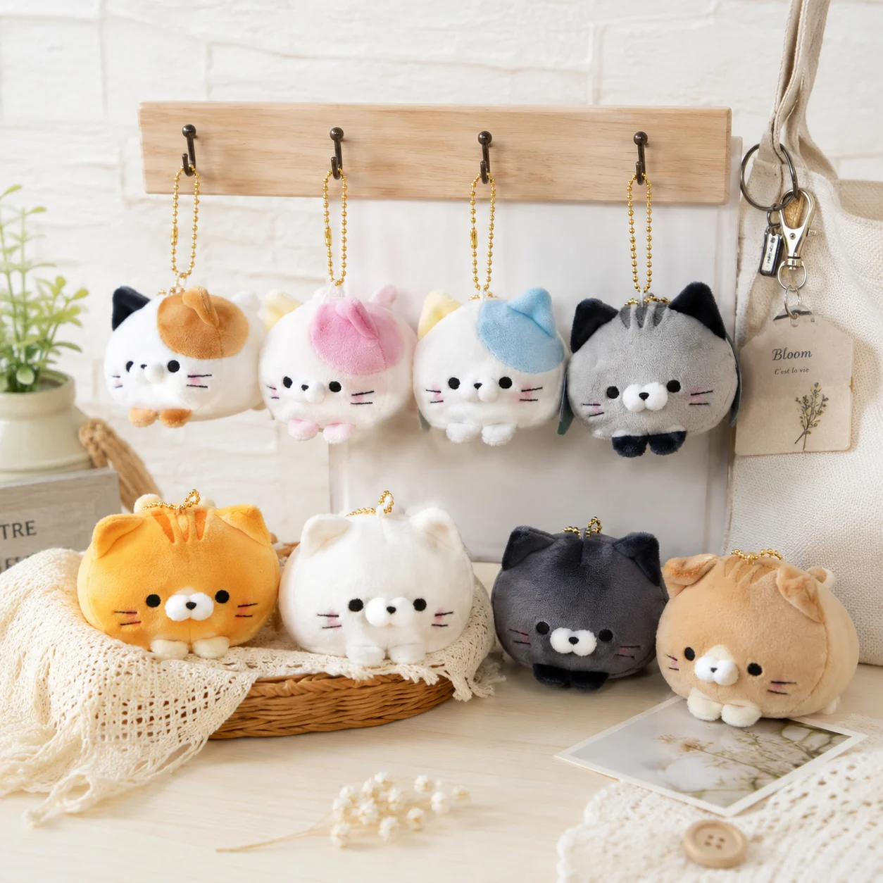 Фото Плюшевая игрушка Yell 10 см Mochifuwa Korokoro Nyanko Mascot BC Vol.2, мягкий катящийся котенок, мини-плюшевая кошка, кукла, брелок-подвеска BC, подарок №4