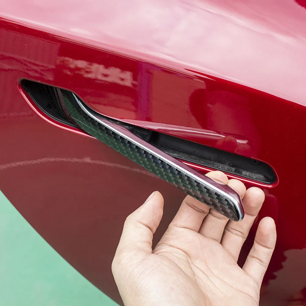 

4pcs Carbon Fiber ABS Car Door Handle Sticker For Tesla Model 3 Y 2017 - 2022 Door Wrap Cover Paste Model3 Model Y Accessories