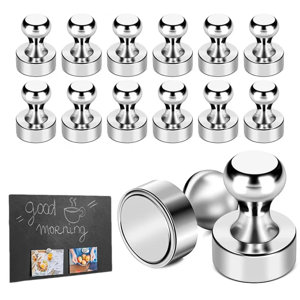 Серебристый 1-12 шт. магнит на присоске для большого пальца супер сильный подходит