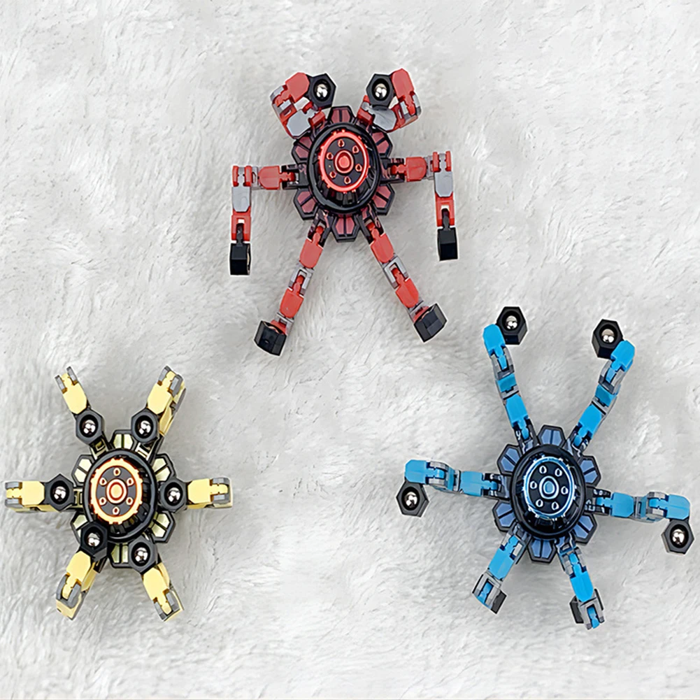 

Kids DIY Deformable Stress Relief Toy Fingertip Chain Mechanical Gyro Robot Toy Stress Relief Spin Puzzles Game Kit