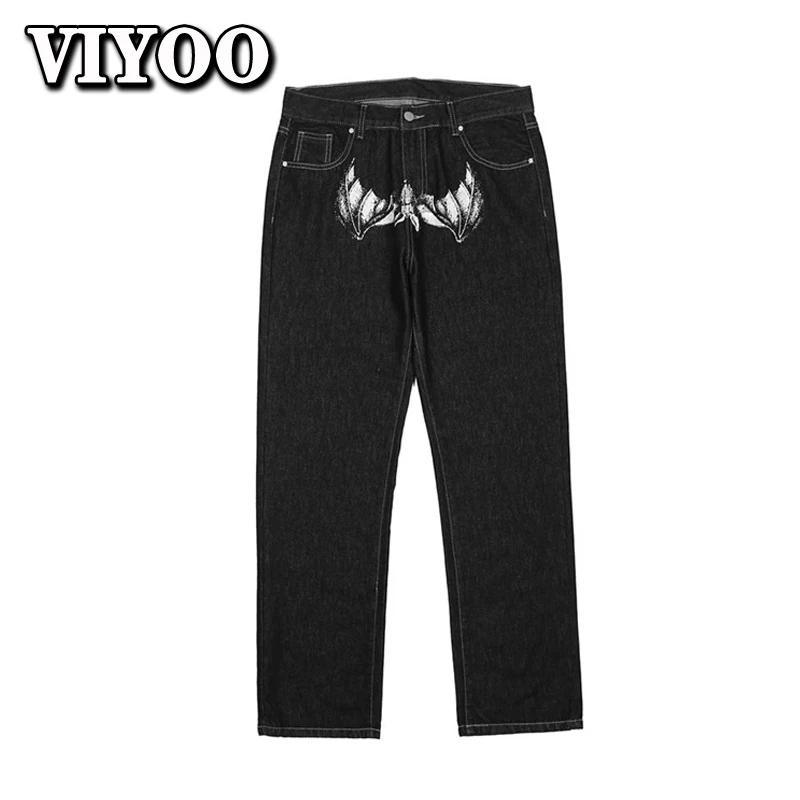 Spring Print Baggy Trousers Jeans Men Fashion Clothes Y2k Jeans Hip Hop Vintage Streetwear Men's Harajuku Denim Wide Pants Women