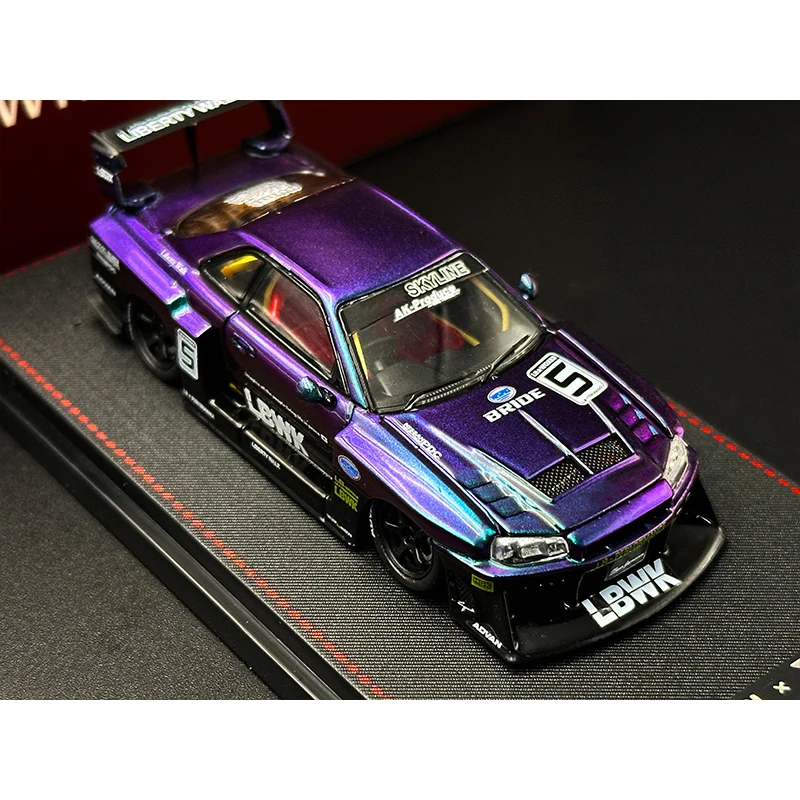 SW в наличии 1:64 LBWK Skyline GTR ER34 супер силуэт капот виде Хамелеона литый под давлением
