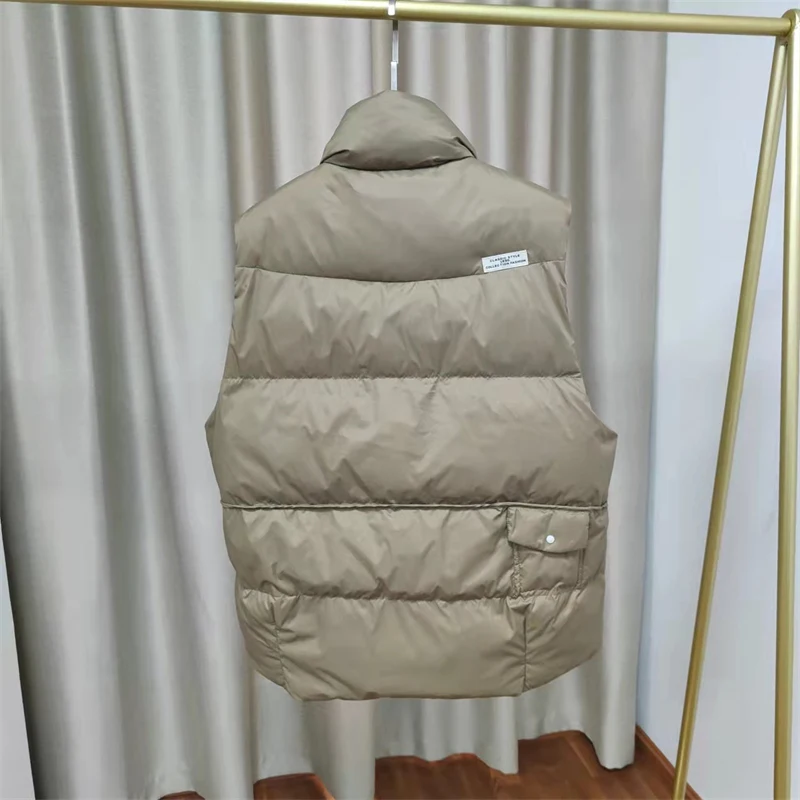 New down vest women's short stand collar rivet casual wear white duck down vest fashion waistcoat