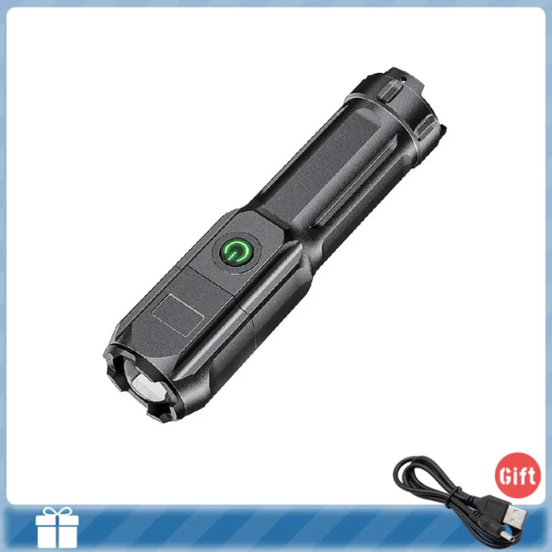 

Mini Flashlight USB Rechargeable LED Flashlight Waterproof Telescopic Powerful Lamp Outdoor Work Zoom Portable