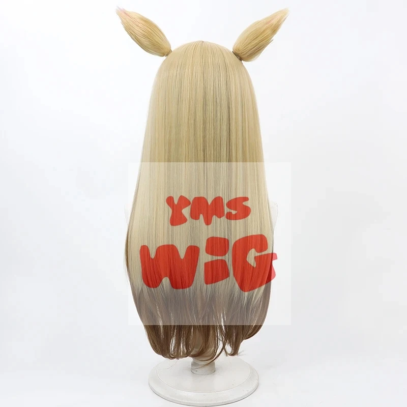 Umamusume Pretty Derby Durandal Косплей Парик с Ушками Желтый Коричневый Термостойкие