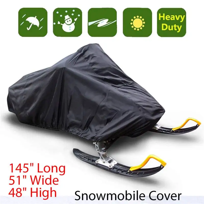 

368*130*121cm Winter Outdoor Snowmobile Cover Universal Waterproof Dustproof Anti-UV Multi-function Trailer Sled&Mower Cover