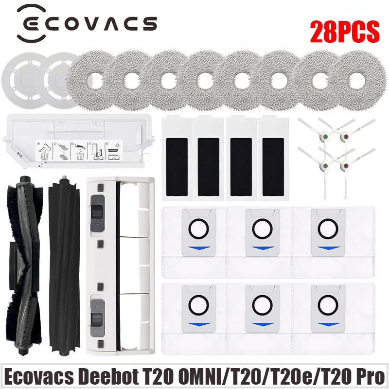 

Для робота-пылесоса Ecovacs Deebot T20 OMNI T20e T20 Pro, основная боковая щетка, фильтр для швабры, мешок для пыли, запасные части