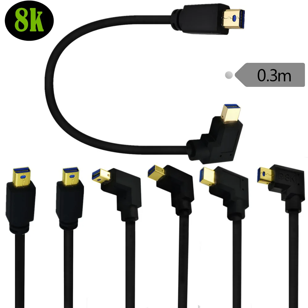 

8K 90°AngleMini DisplayPort 1.4 Video Extension Cable M/M - Mini DisplayPort 8k with HBR2 support - Mini DP Extension Cable 0.3m