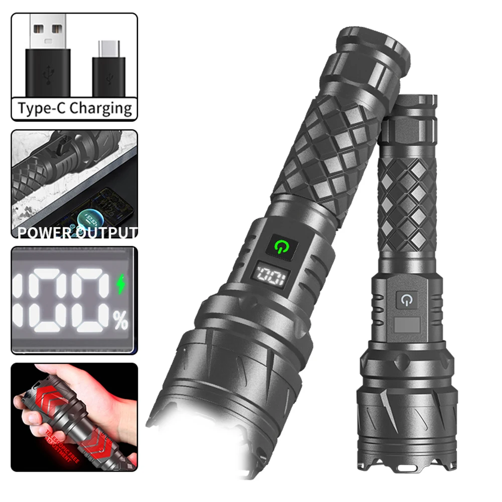 

Фонарик, портативный фонарик с USB-портом типа C, лм