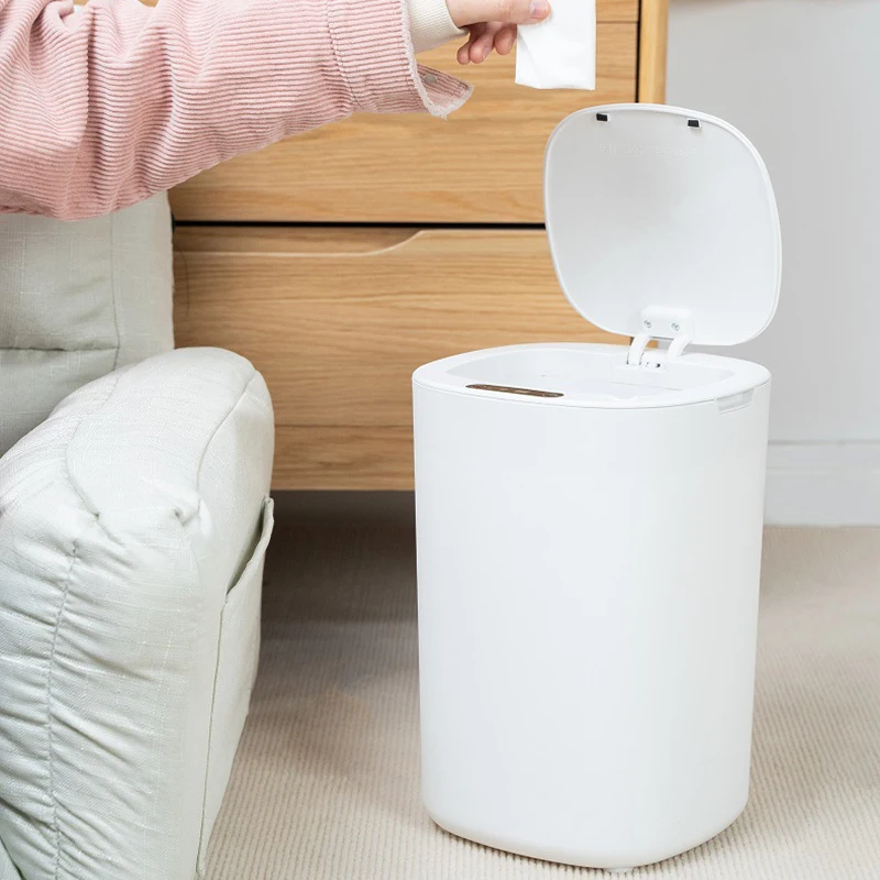 

Круглая умная мусорная корзина на 12 л, Автоматическая Индукционная мусорная корзина, Индукционная электрическая мусорная корзина, бытовое ведро для хранения, для кухни и ванной