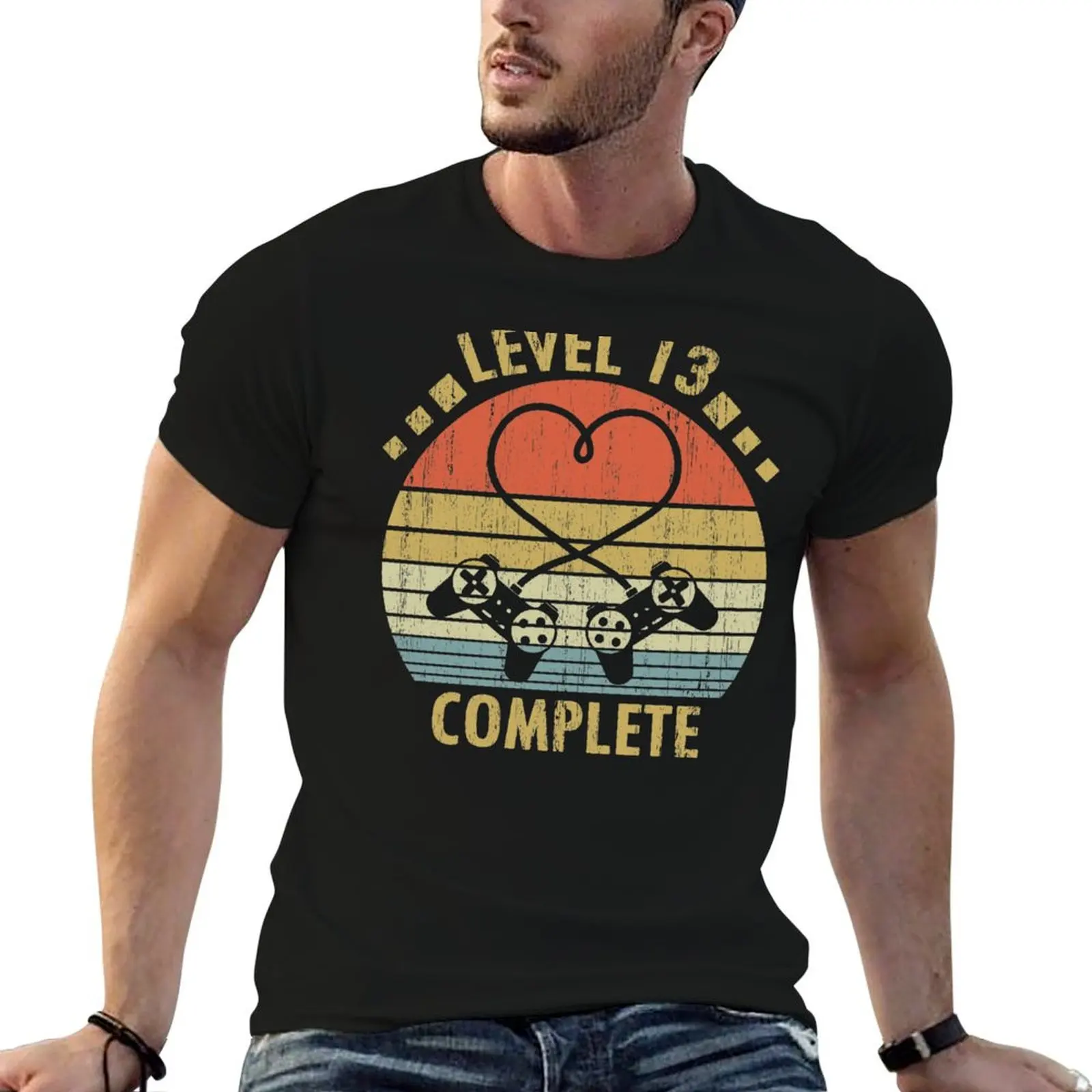 Фото Level 13 Complete - футболка с изображением аниме для геймеров, подарок на 13-ю годовщину свадьбы, мужская футболка с графическим рисунком №1