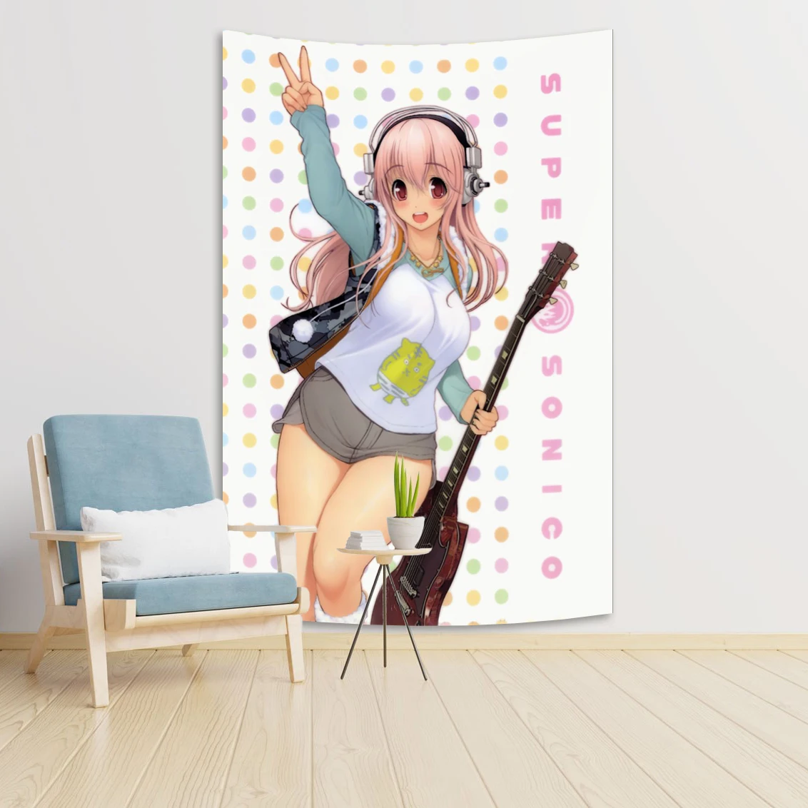 

Super Sonico Манга Классический аниме-плакат Гобелен Художественная стена Гостиная Домашний декор в общежитии Kawaii Украшение комнаты Симпатичные подарочные флажки