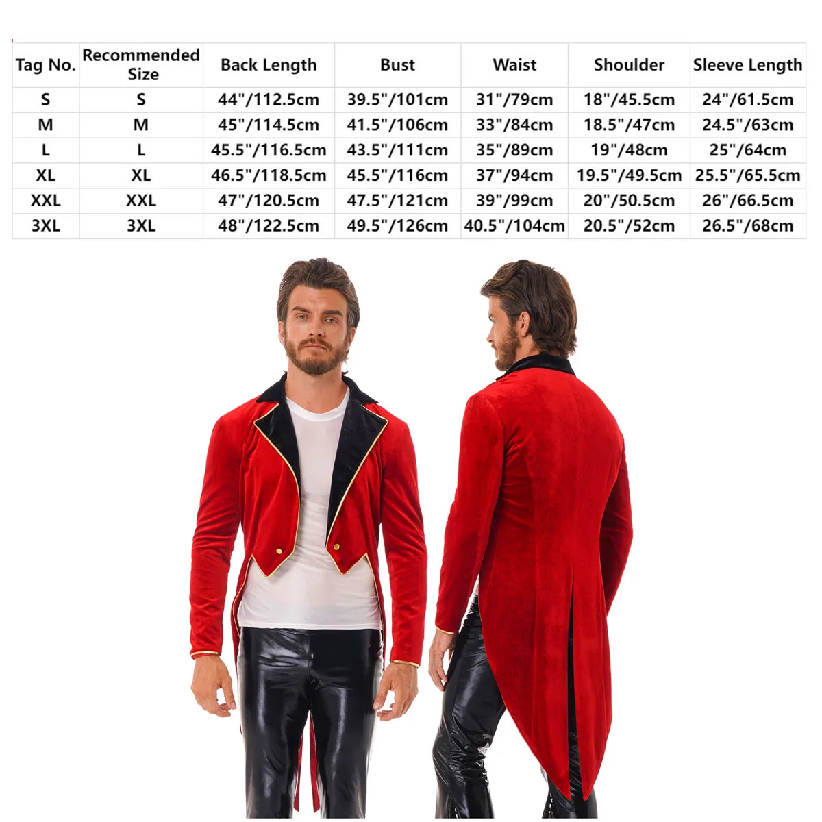 Men Prince Costume Turn-Down Collar Tuxedo Jacket Adult Halloween Cosplay Roleplay Party Outfit Tailcoat