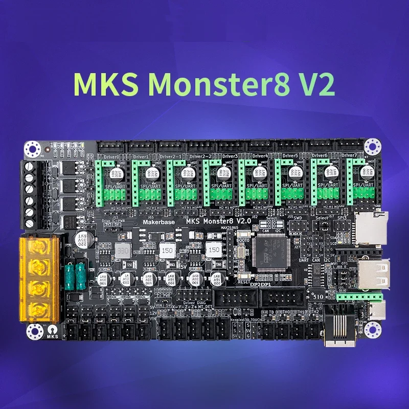

MKS Monster8 V2 32Bit Control Board 3D Printer Parts TMC2209 8 Axis Control Plate for Voron VS Spider Octopus