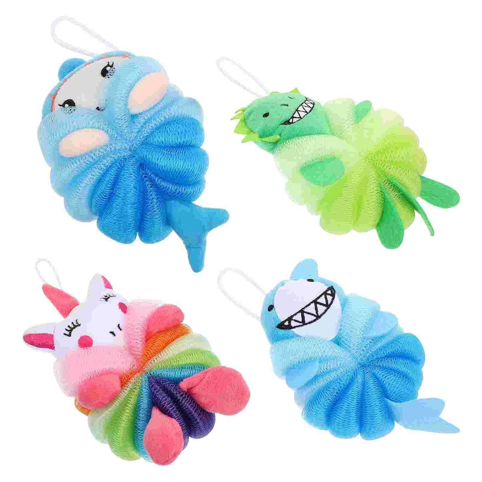 4 шт. мягкие детские шарики для ванны скруббер купания сетчатый пуф или