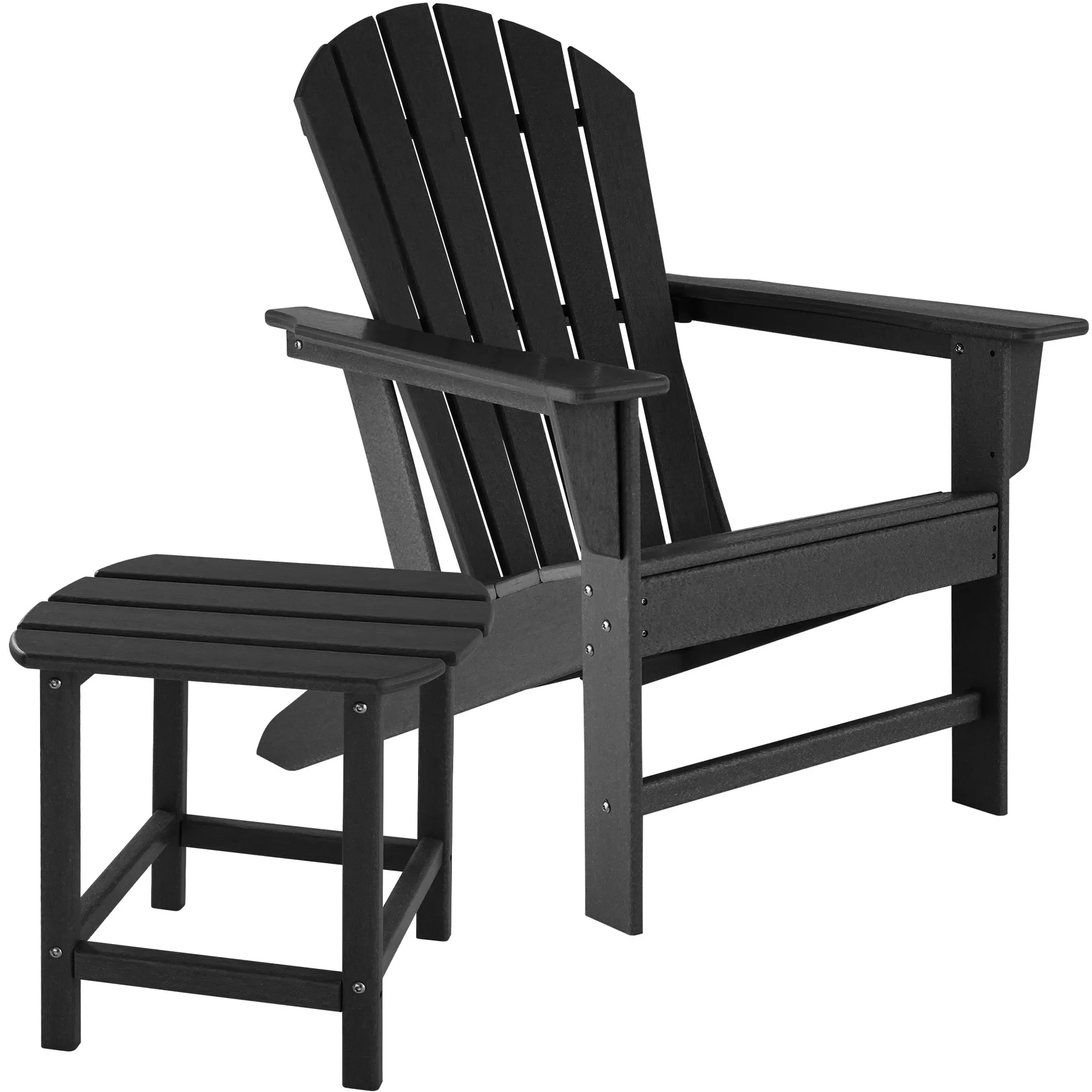 

Teclake Janis garden chair with black Kamala table-Adirondack garden chair Set, balcony seating Set, patio chair Set with table,