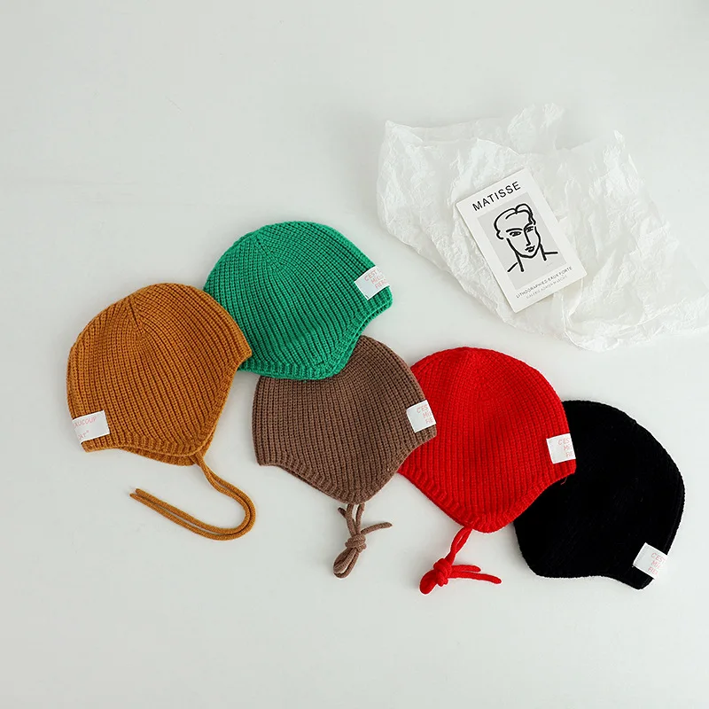 

Winter Autumn Crochet Baby Hat Soft Pompom Infant Toddler Cap Beanie Solid Color Kids Knitted Warm Bonnet Hat