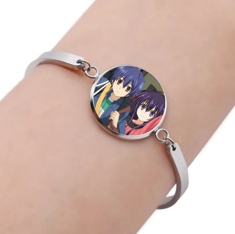 

Women Girls Cartoon Bracelet Silver Plated Bracelet Time Gem Wristband Kids Birthday Gift For Anime Date a Live Bangle