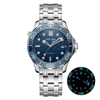 new hot 20bar 200m water resistant blue wave japan miyota mechanical automatic watch smp style sapphire crystal luminous