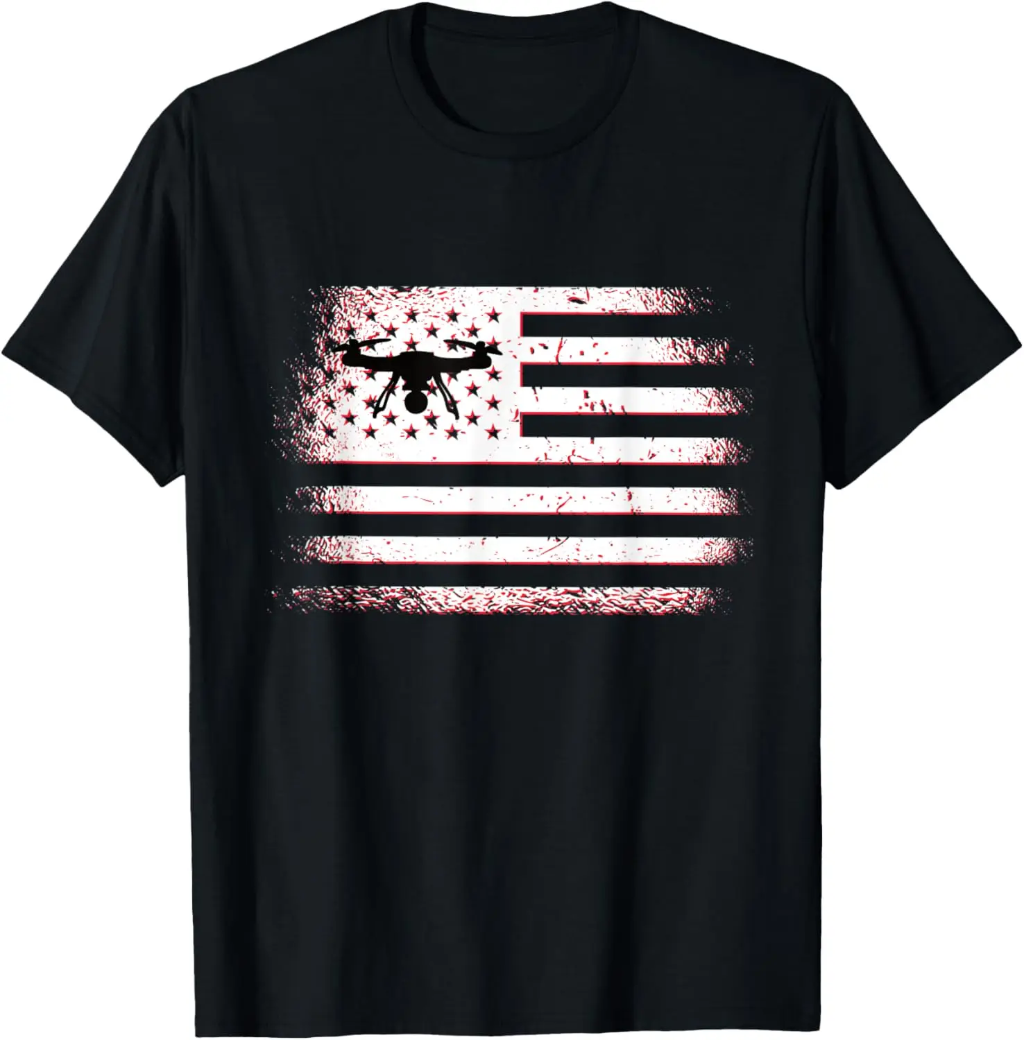 Дрон Американский флаг | Футболка оператора гоночного дрона Quadcopter FPV