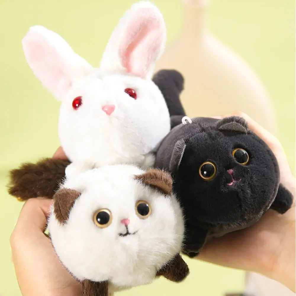 Брелок для ключей в виде кота плюшевого хвоста милой панды тянущаяся нить