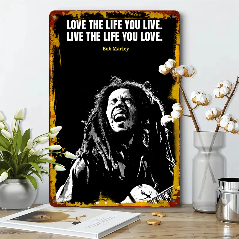 Фото Боб Марли Цитата Металлическая Настенная Искусство Love The Life You Live Регги Музыка Легенда Декор Для Дома Бар Офис №4