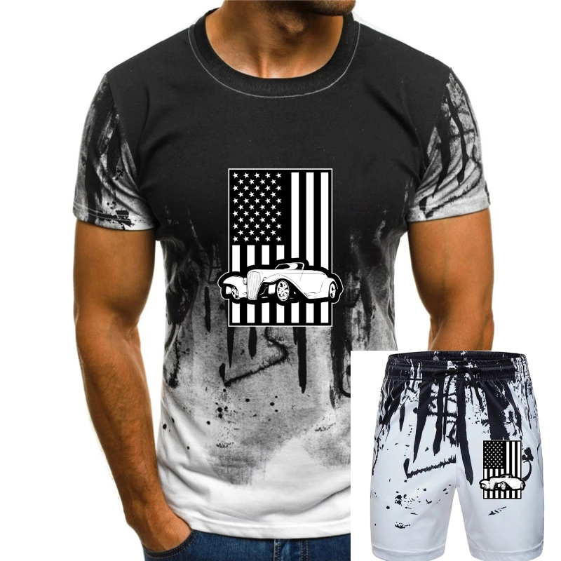 

Men t-shirt Hot Rod American Pride Flag tshirt Women t shirt