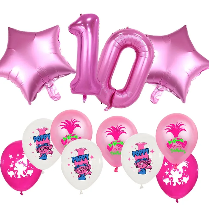 Набор фольгированных воздушных шаров тема троллей украшения для дня рождения