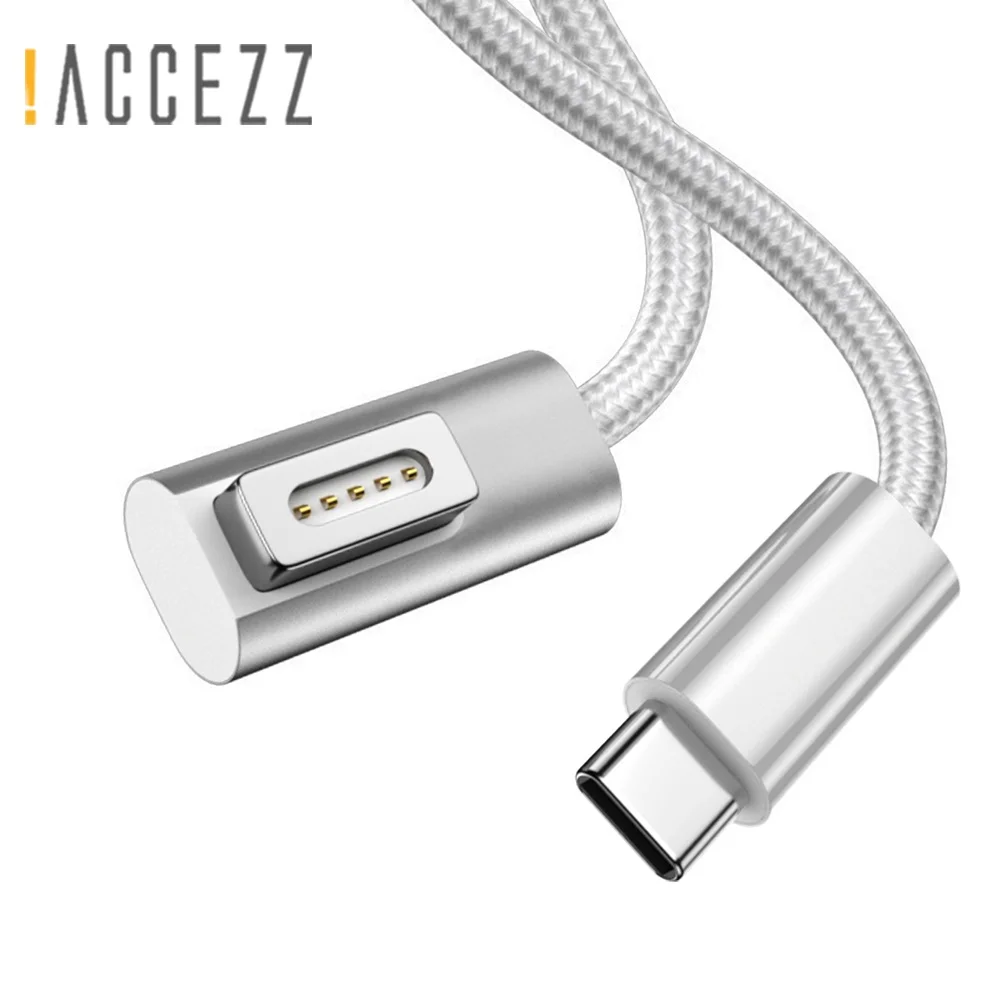 

!ACCEZZ 100W For Apple Magsafe 1 2 Magnetic USB C Adapter Cable Type C PD Quick Charge Connector For MacBook Air/Pro With LED