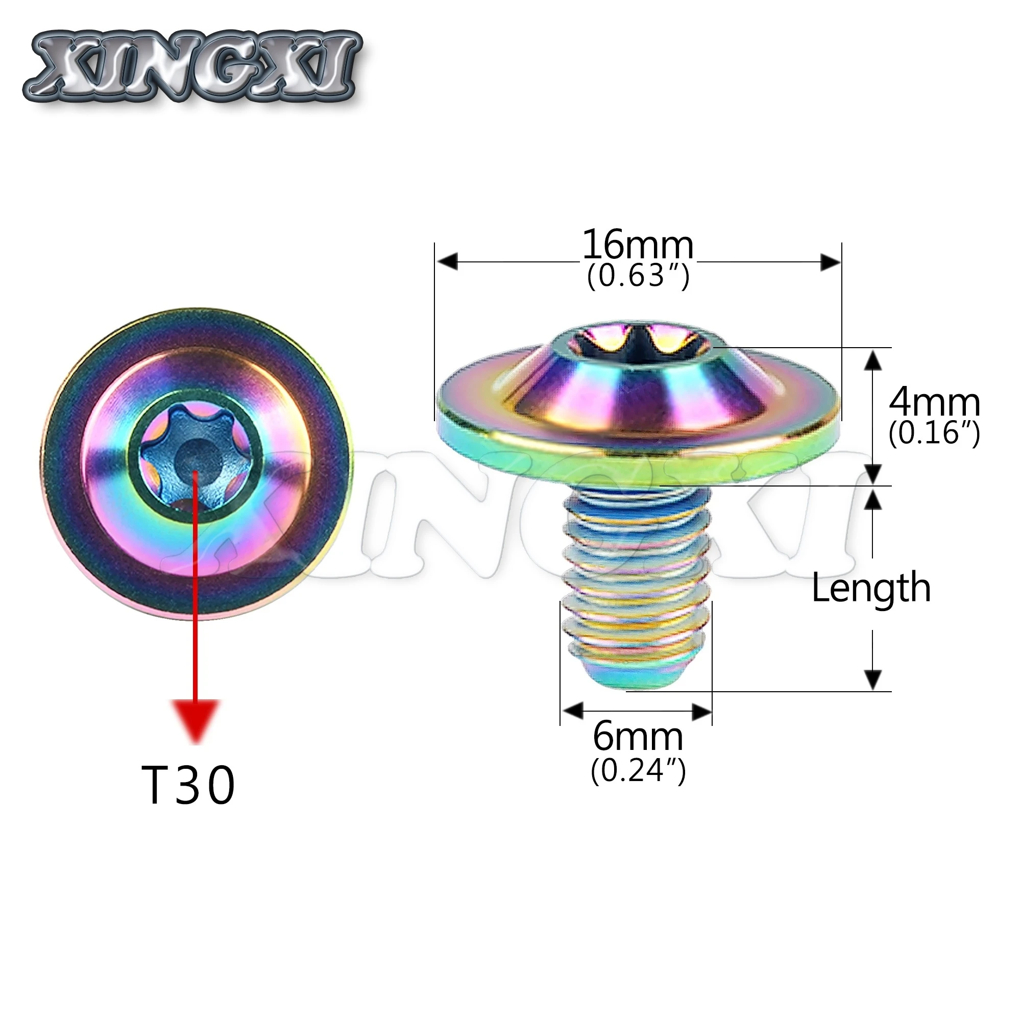 Титановый Ti-болт Xingxi M6X10 15 20 мм винт с головкой Torx для модификации корпуса