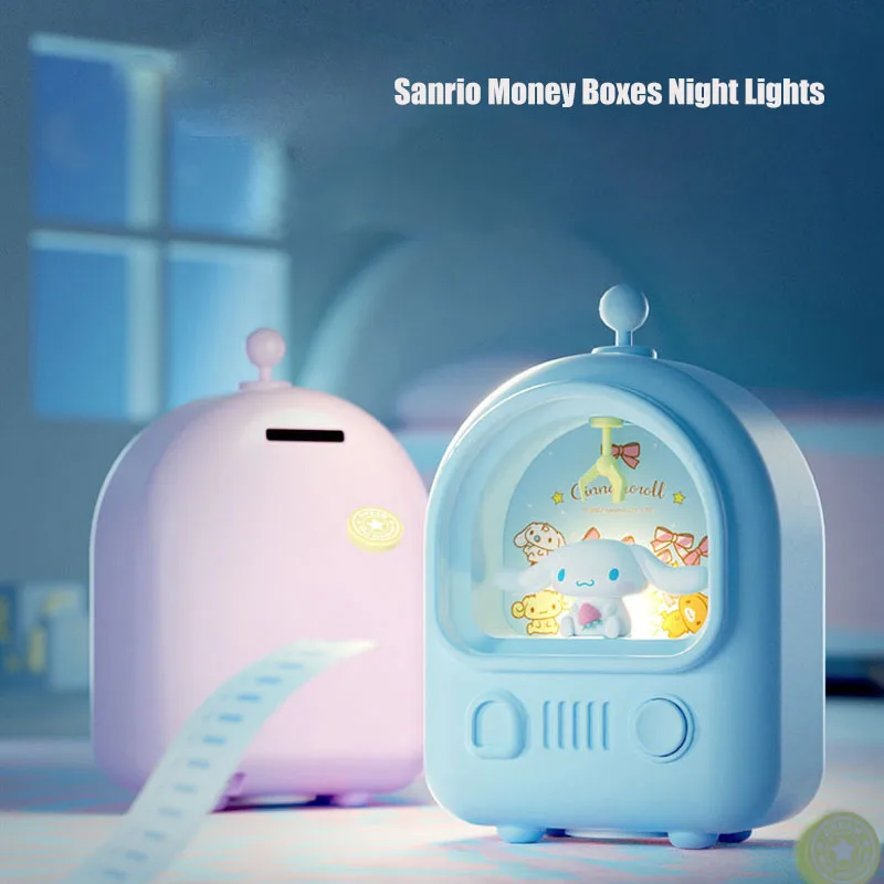 

Kawaii Sanrio копилки носветильник свет мультфильм аниме My Melody Cinnamoroll Милая спальня сон окружасветильник свет