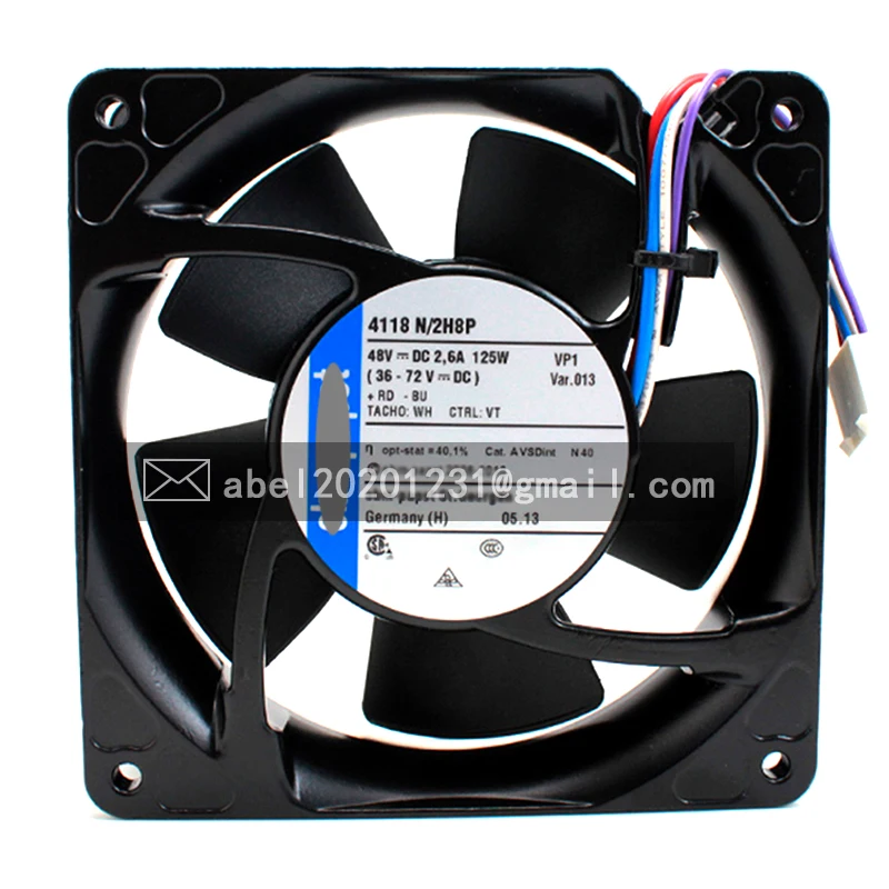 

Абсолютно Новый 4118N/2H8P 48V 2.5A 120W 4 провода из Германии-алюминиевая рама 12038 12 см вентилятор охлаждения 120*120*38 мм