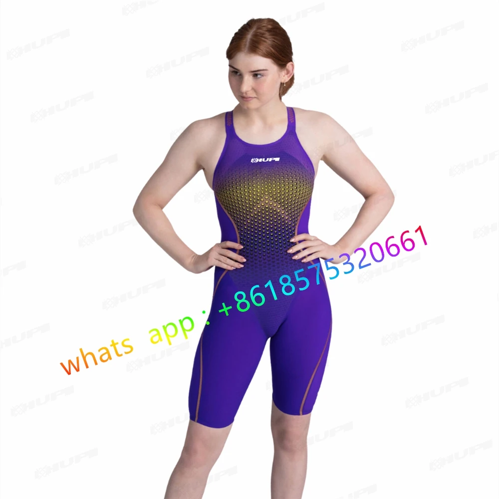 2023 Women Racing Swimsuit One Piece Professional Swimwear Quick Dry Bathing Suits Swimming Suit Long Knee Bodysuit Sportsuit
