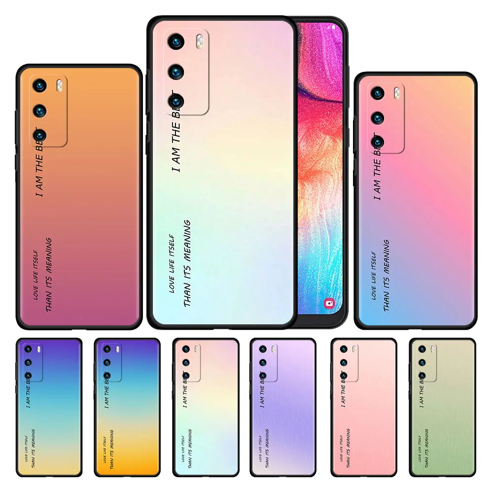 

Case For Huawei P30 P Smart Z P40 Lite E Y7 P20 Y6 Honor 8X 50 20 Pro 30i Y9 2018 Black Soft Phone Coque I AM The Best