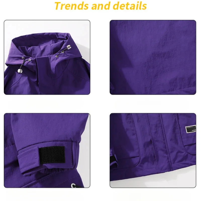 Водонепроницаемая куртка для альпинизма с капюшоном и несколькими карманами