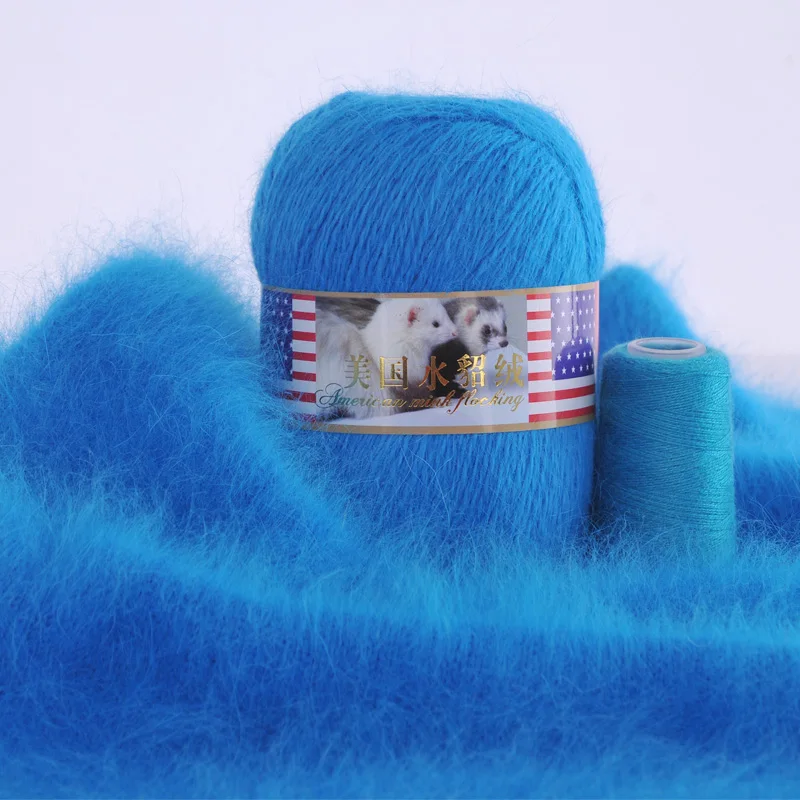 70 г длинные плюшевые мягкие норковые бриллианты ручное вязание нитки кардиган