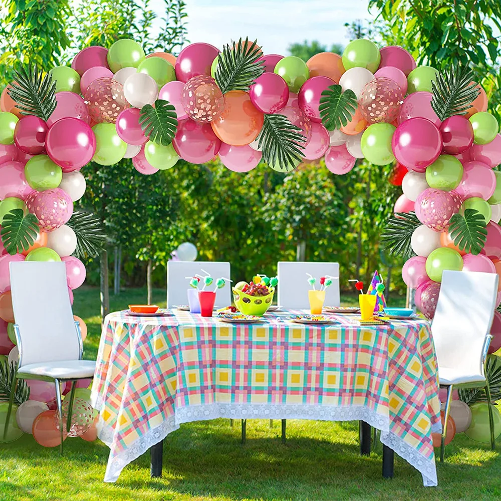 

117Pcs/set Hawaii Theme Balloons Set Tropical Balloon Arch Garland Kit Palm Leaves DIY Balloon Flamingo Pool Party Decor Props