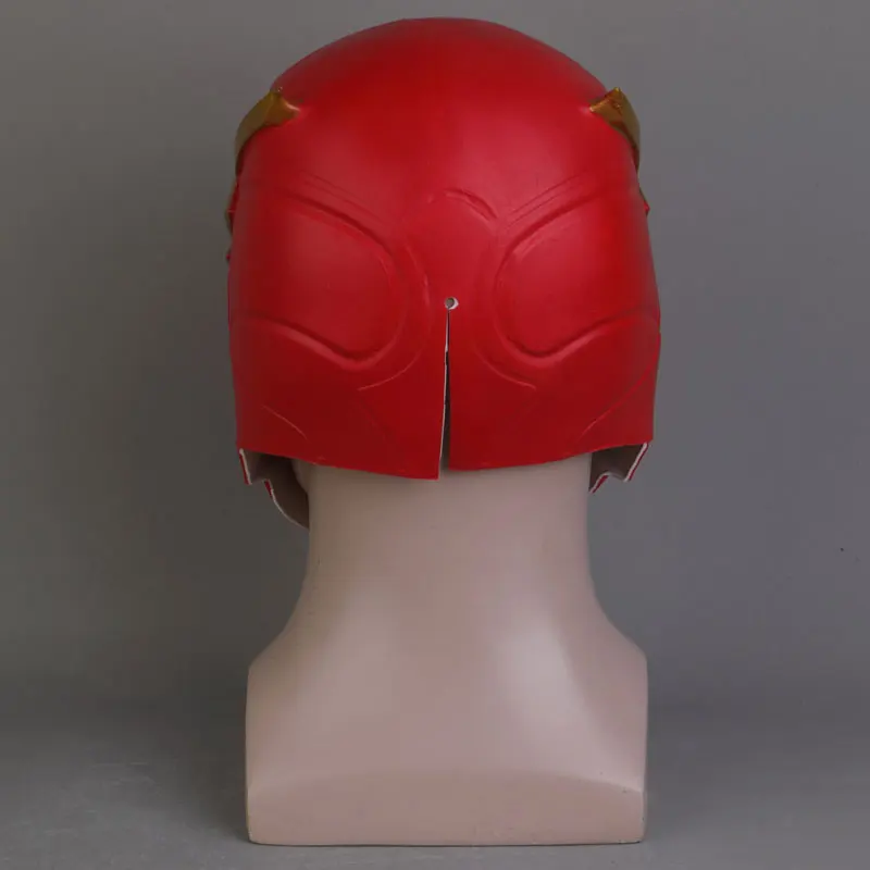 Movie Superhero Mask Cosplay Costume Flash Barry Allen Latex Masks Led Helmet Adult Unisex Halloween Prop images - 6