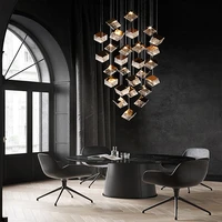 modern ice cube design villa chandelier luminaire pendant light indoor lighting for living room hall hotel restaurant bar