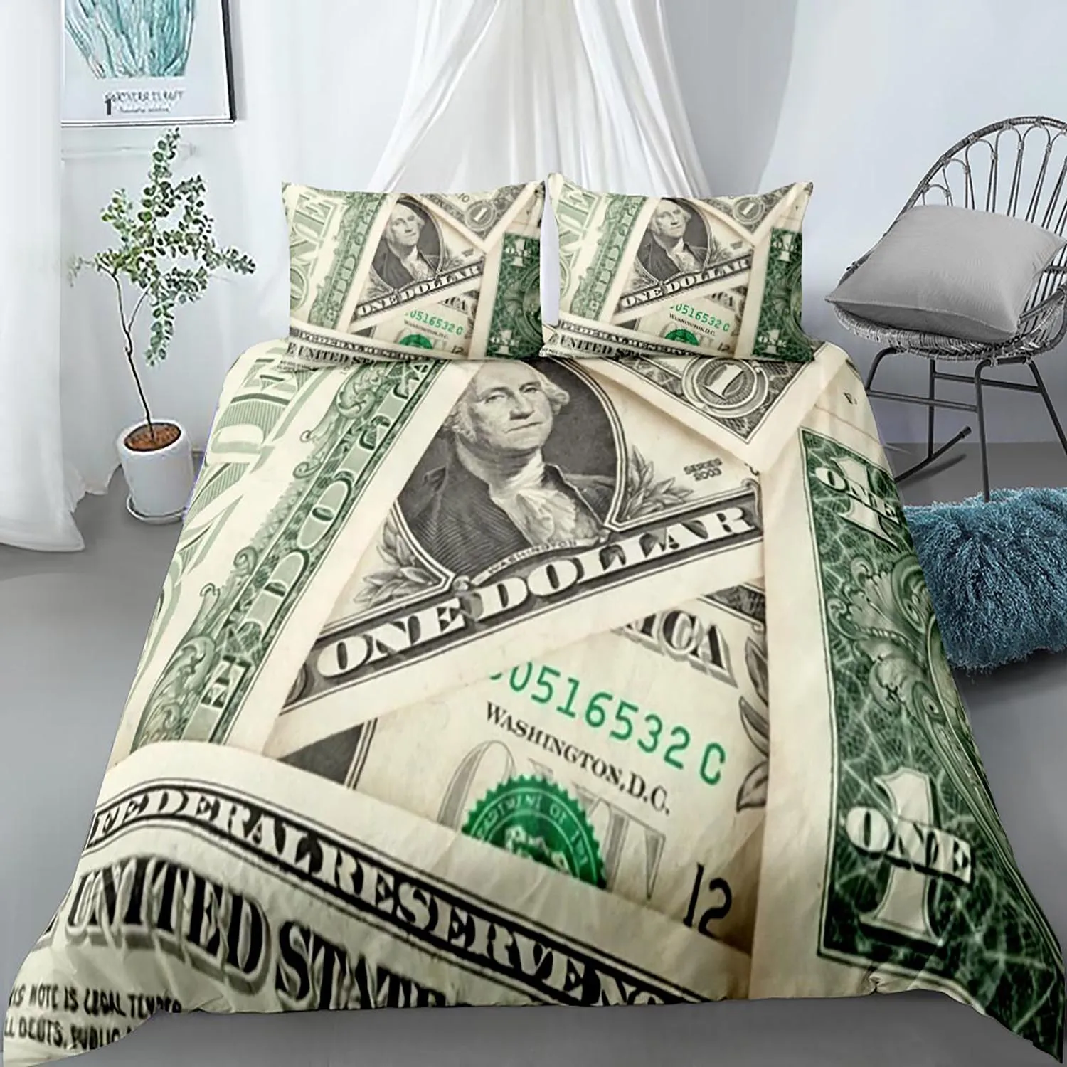 

Funny Design Money Dollar Bedding Set Single Twin Full Queen King Size Money Bed Set Aldult Kid Kawaii Duvetcover Sets 003