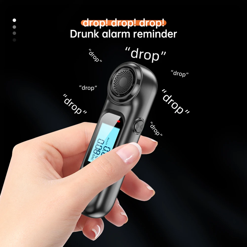 

High-Precision Alcohol Tester Portable USB Rechargeable Breath Tester Breathalyzer Analyzer With Digital LCD Screen High Quality