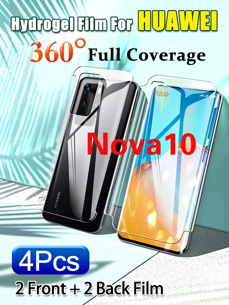 

Nova10Pro Передняя Задняя мягкая Гидрогелевая пленка для Huawei Nova10Lite 360 ° HD защита для экрана Nova10 Edge полное покрытие Nova 10Lite