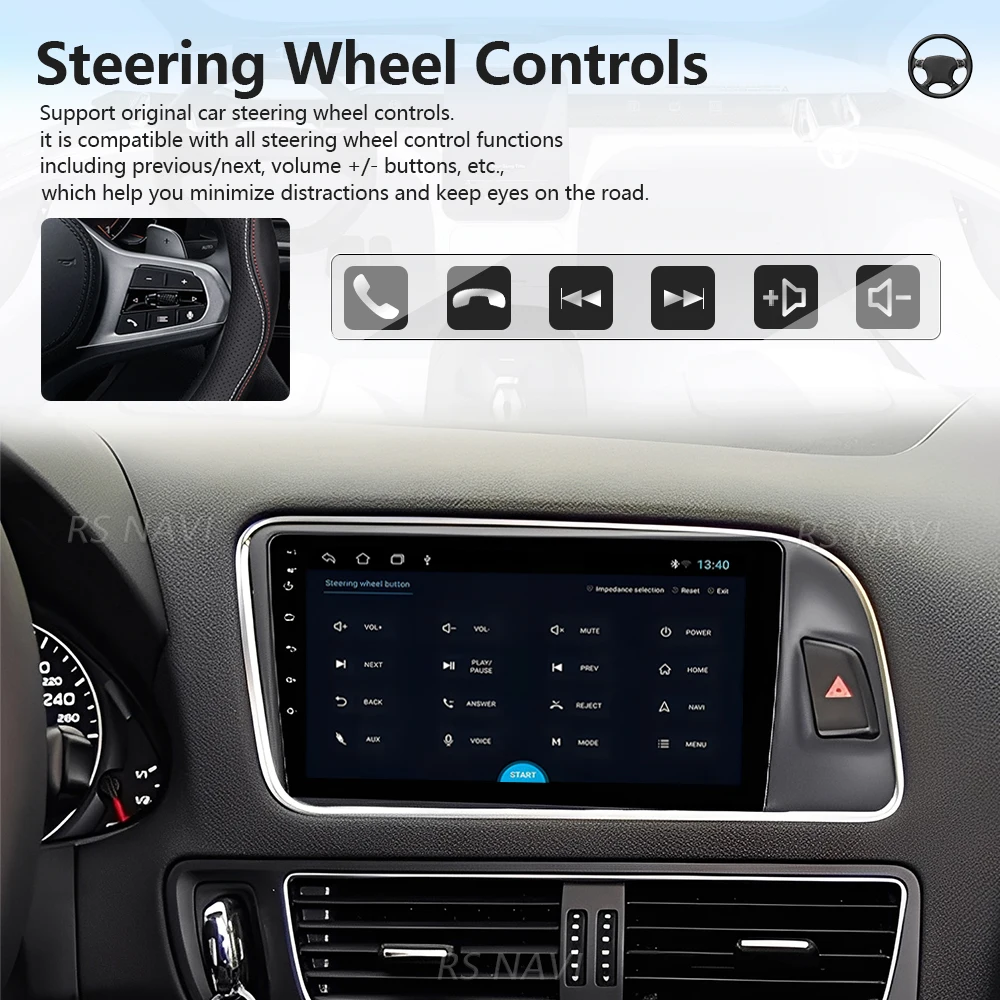 Фото Plug and Play Android 15 Carplay Auto 2K экран автомобильный радиоприемник мультимедийный плеер для Audi Q5 2005-2017 DSP Qualcomm стерео навигация №2