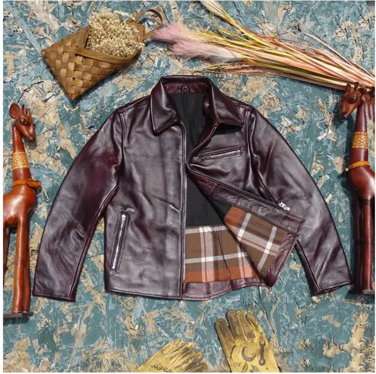 

Free Wholesales.Inventory clearance,promotion.thick real cowhide coat.Men 1930 genuine leather jacket.Rider leather armour cloth