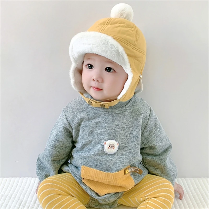 

Winter Earflaps Hats Kids Baby Bonnet Cap Windproof Ear Protection Hat Soft Hat Beanie Cap with Mask for 6-48 Months Boys Girls